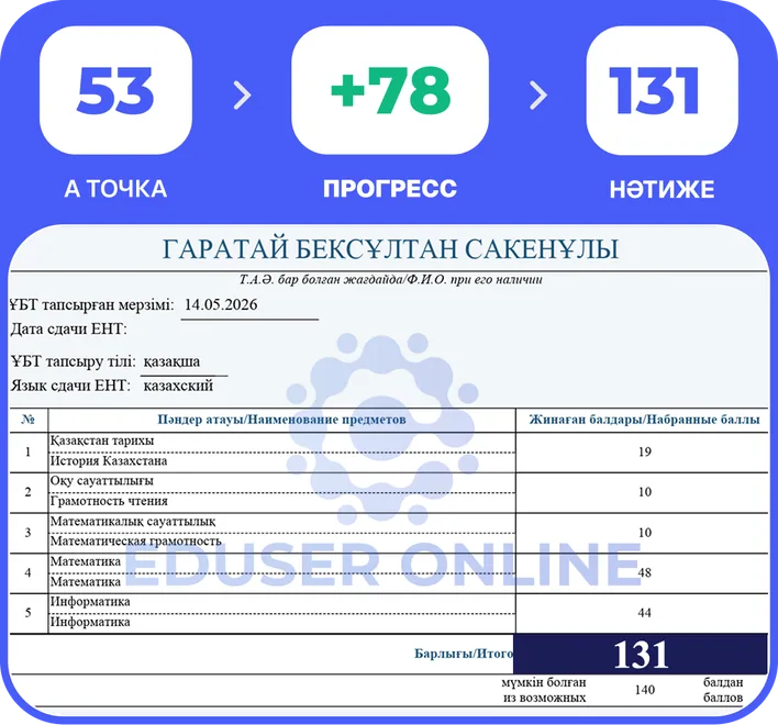 Оқушы прогресі 13
