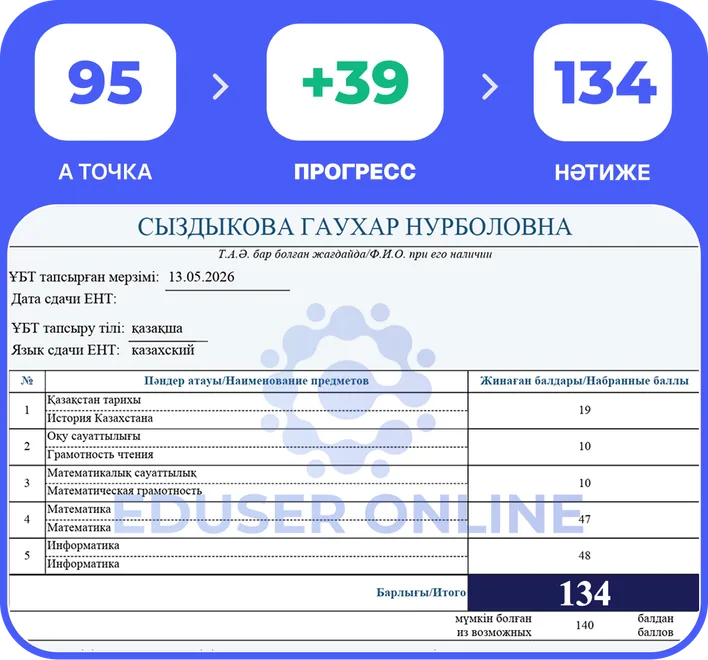 Оқушы прогресі 8